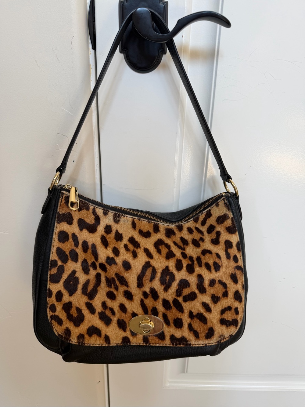 Talbots Calf Hair Cheetah Print Shoulder Bag